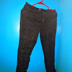 Royal Bones black corset pants, size 7.